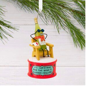 New 2024 Hallmark Shoebox Ornament Christmas Cheers Chilling Wine Bottle